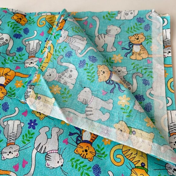 Fabric Cat Print by Laurie Campbell/Patty Reed 2017 La Di Draw 1+ Yard Glitter - Picture 11 of 11